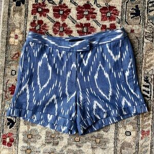J.Crew Blue Ikat Patterned Women's Shorts